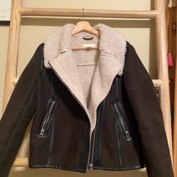 H&M Khaki green biker jacket - Picture 2 of 4